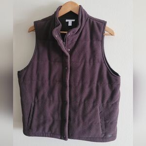 Charter Club fleece full zip outdoor insulated vest Women's XL, chocolate brown.